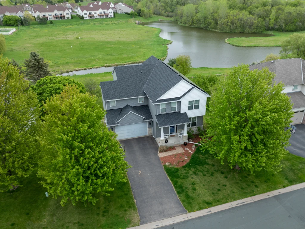 Aerial view of a finished One Nation Exteriors project