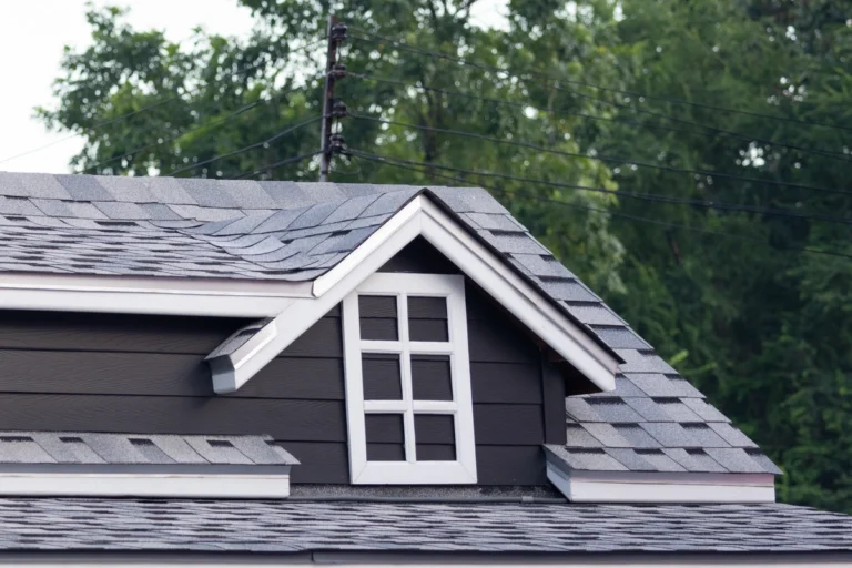 Home with asphalt shingles