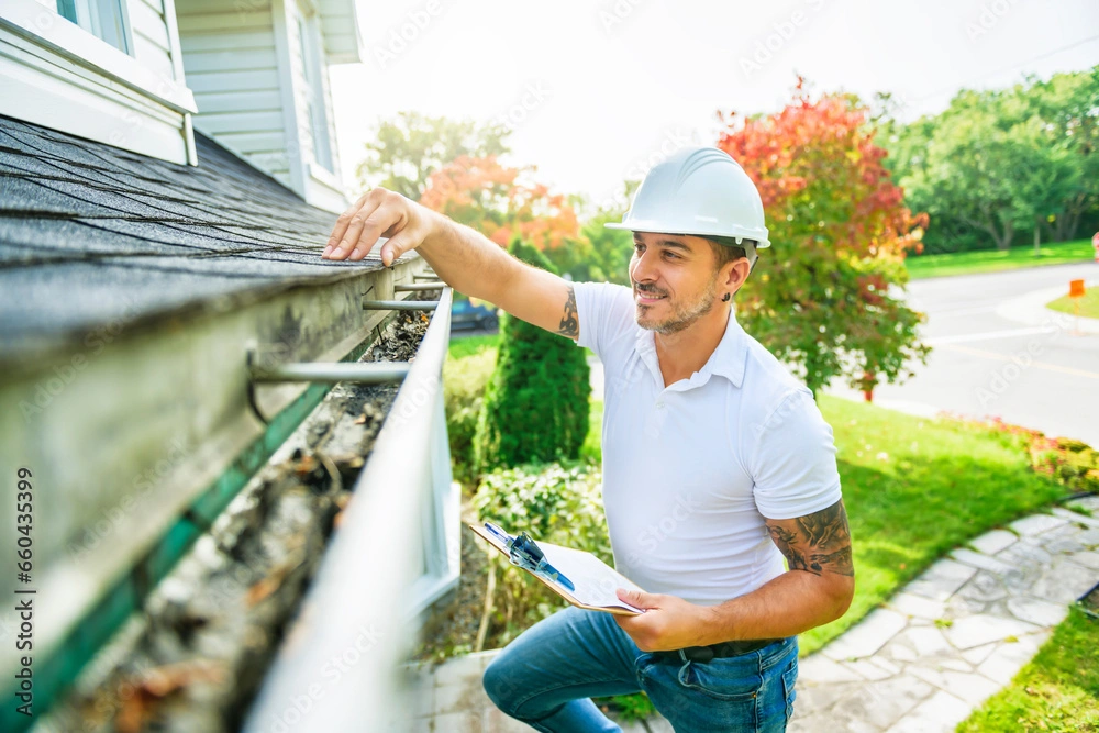 roof maintenance tips-inspector checking roof on a ladder